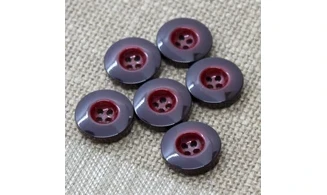 6 Boutons / 18MM / Bordeaux