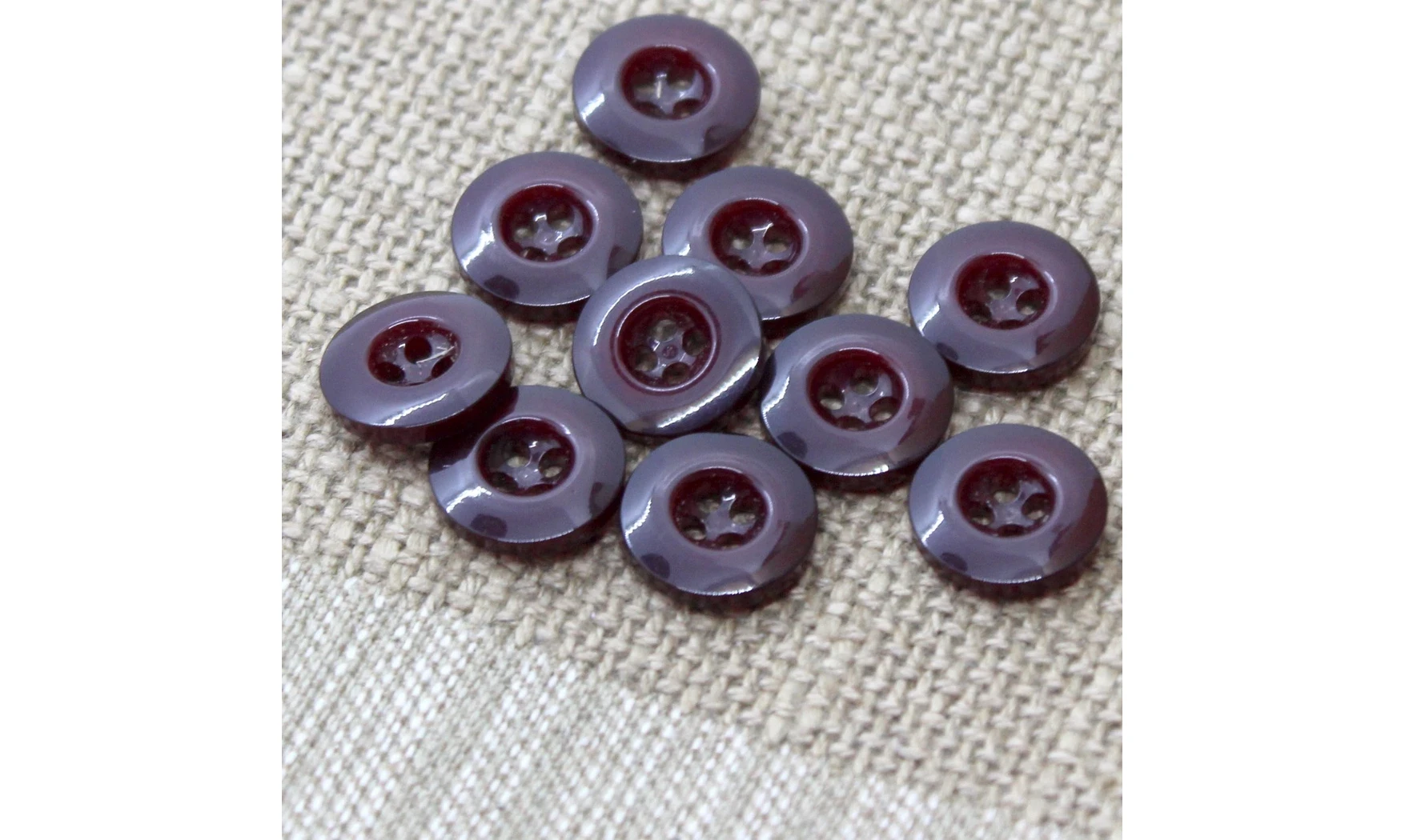 10 Boutons / 14MM / Bordeaux
