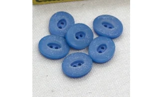 6 Boutons / 18MM / Ovale Bleu