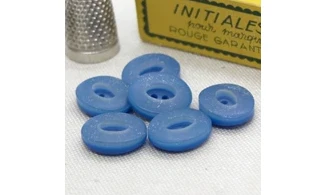 6 Boutons / 18MM / Ovale Bleu