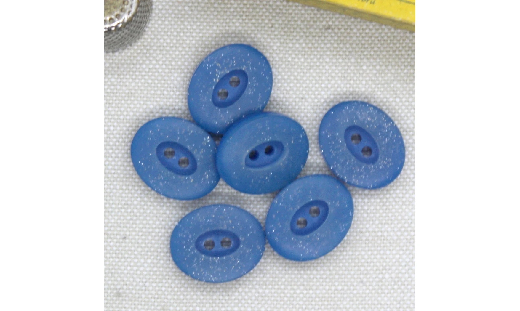 6 Boutons / 18MM / Ovale Bleu