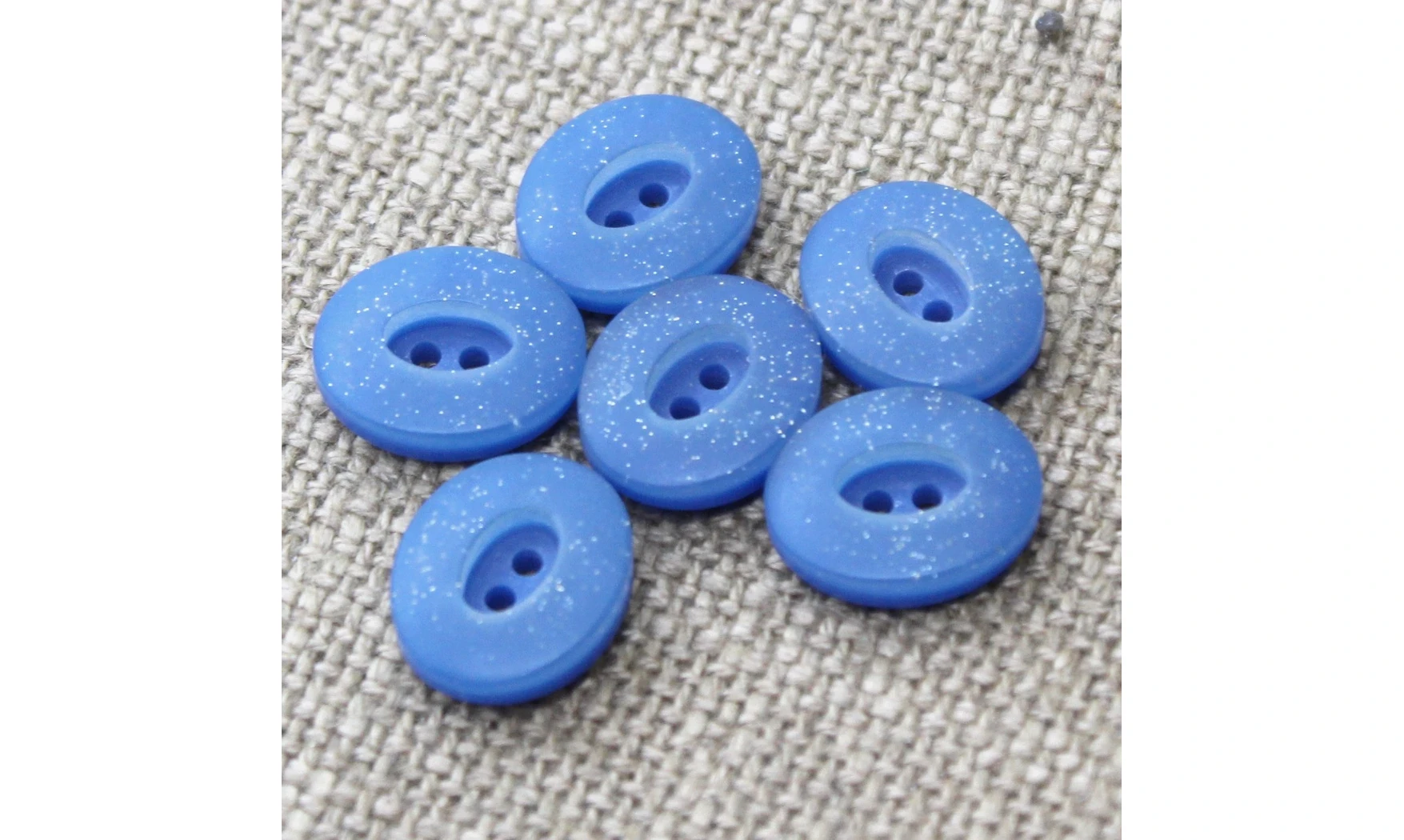 6 Boutons / 18MM / Ovale Bleu