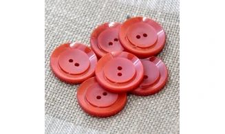 6 Boutons / 27MM / Rouge vif