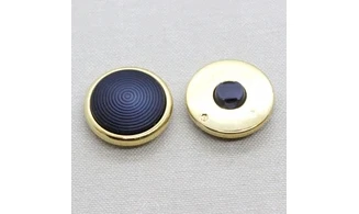 6 Boutons / 28MM / Bleu et doré