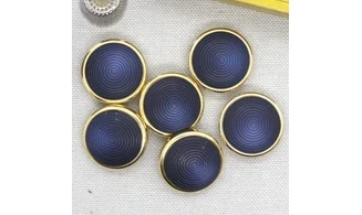6 Boutons / 23MM / Bleu et doré