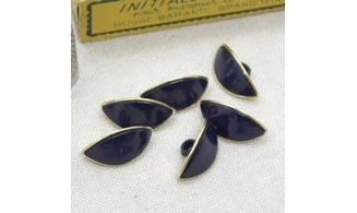 6 Boutons / 23MM / Oeil Bleu et doré