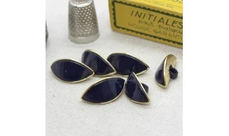 6 Boutons / 23MM / Oeil Bleu et doré