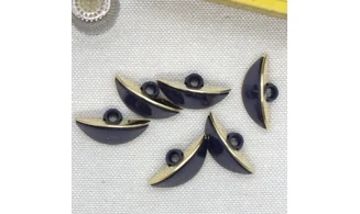 6 Boutons / 23MM / Oeil Bleu et doré