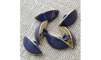 6 Boutons / 23MM / Oeil Bleu et doré