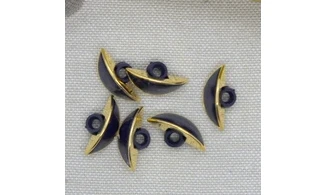 6 Boutons / 18MM / Oeil Bleu et doré