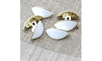 6 Boutons / 23MM / Oeil Blanc et doré