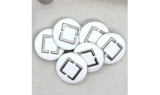 6 Boutons / 27MM / Blanc et argenté