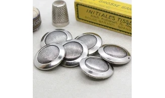6 Boutons / 29MM / Métal Argenté