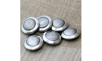 6 Boutons / 29MM / Métal Argenté