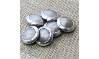 6 Boutons / 23MM / Métal Argenté