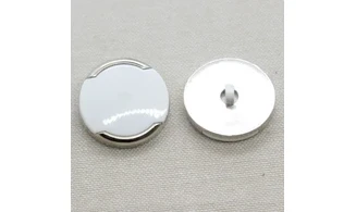 6 Boutons / 27MM / Blanc et argenté