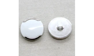 6 Boutons / 22MM / Blanc et argenté