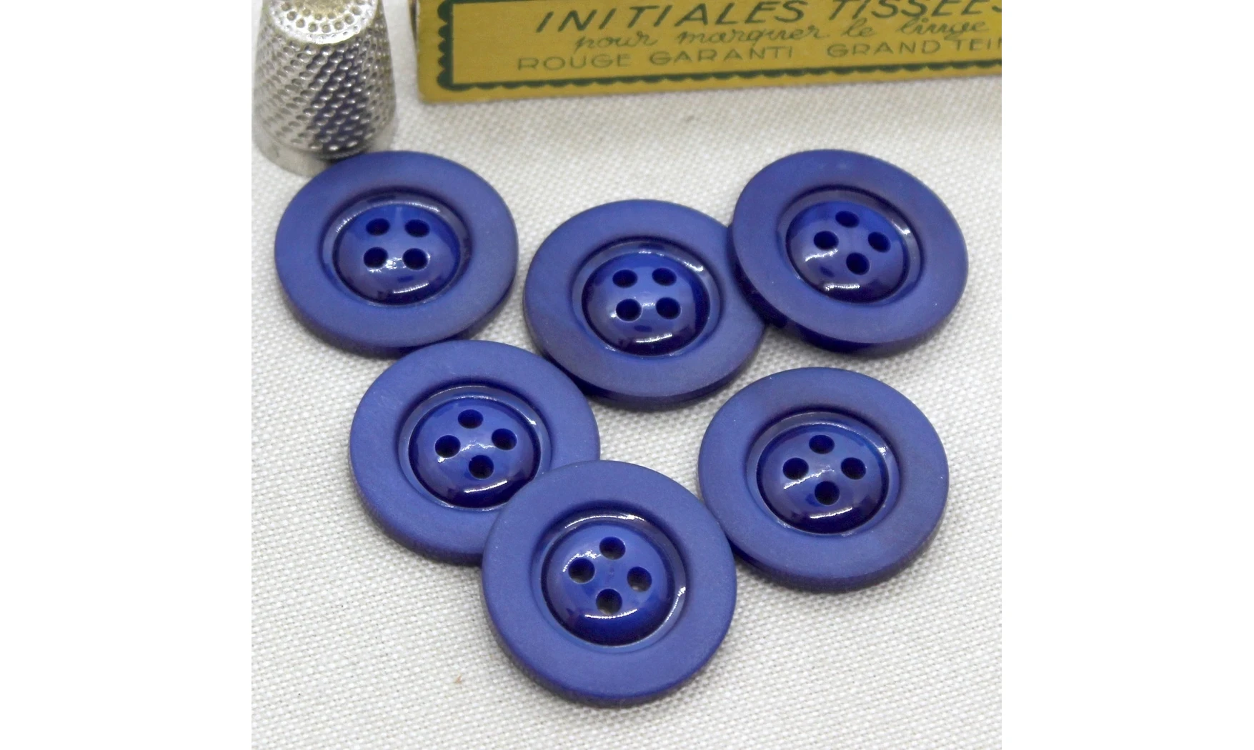 6 Boutons / 27MM / Bleu electrique