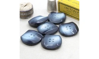 6 Boutons / 27MM / Gris bleuté