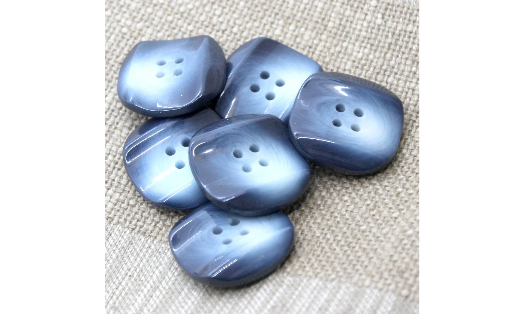 6 Boutons / 27MM / Gris bleuté
