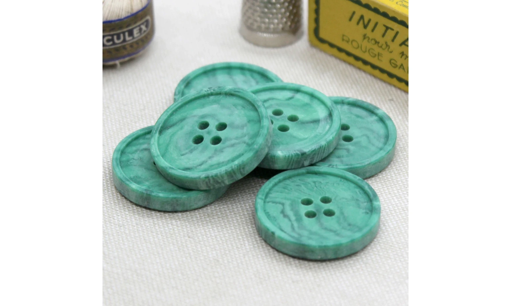 6 Boutons / 27MM / Vert