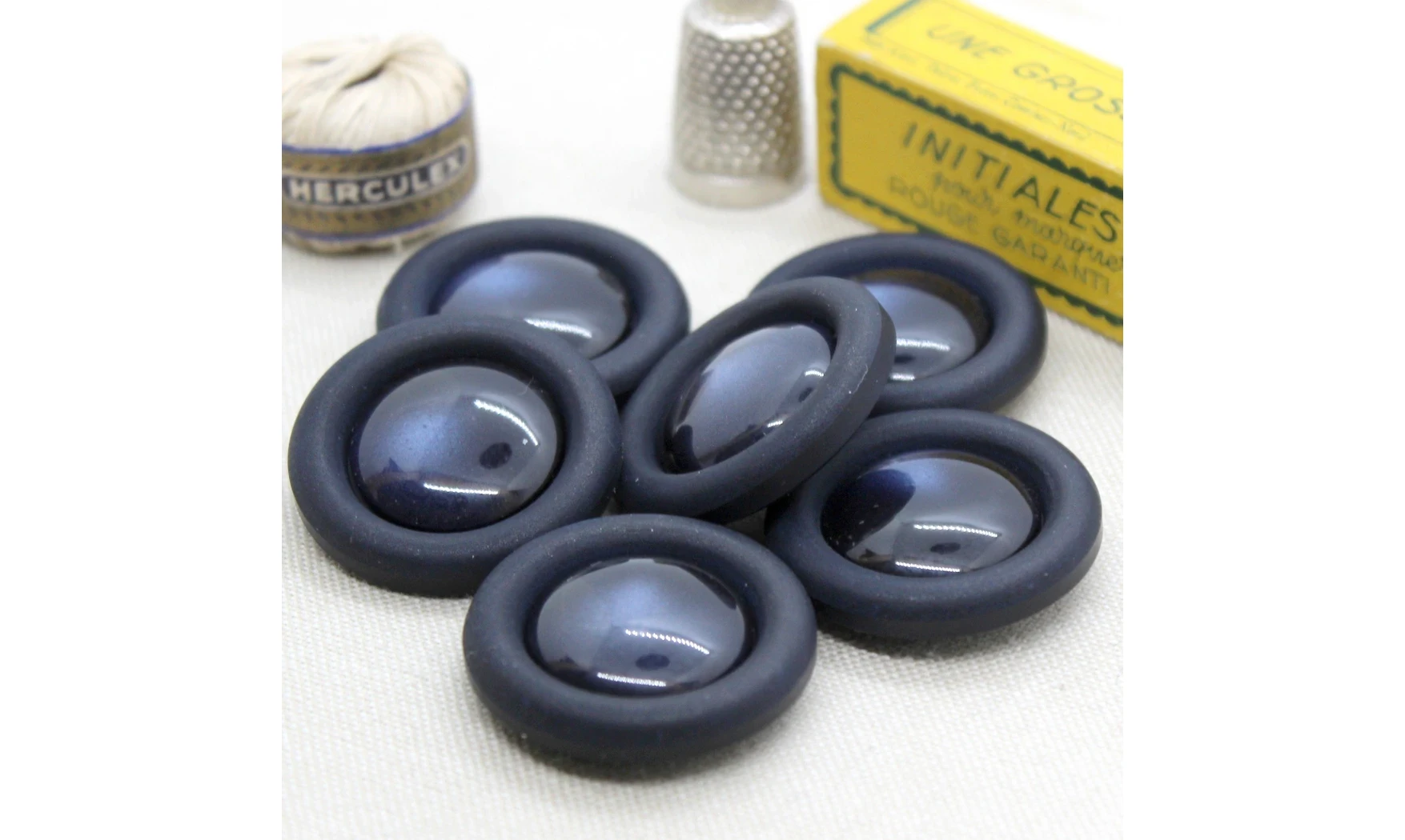 6 Boutons / 34MM / Bleu marine