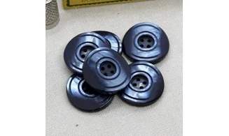 6 Boutons / 27MM / Bleu marine irisé