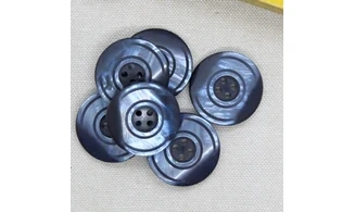 6 Boutons / 27MM / Bleu marine irisé