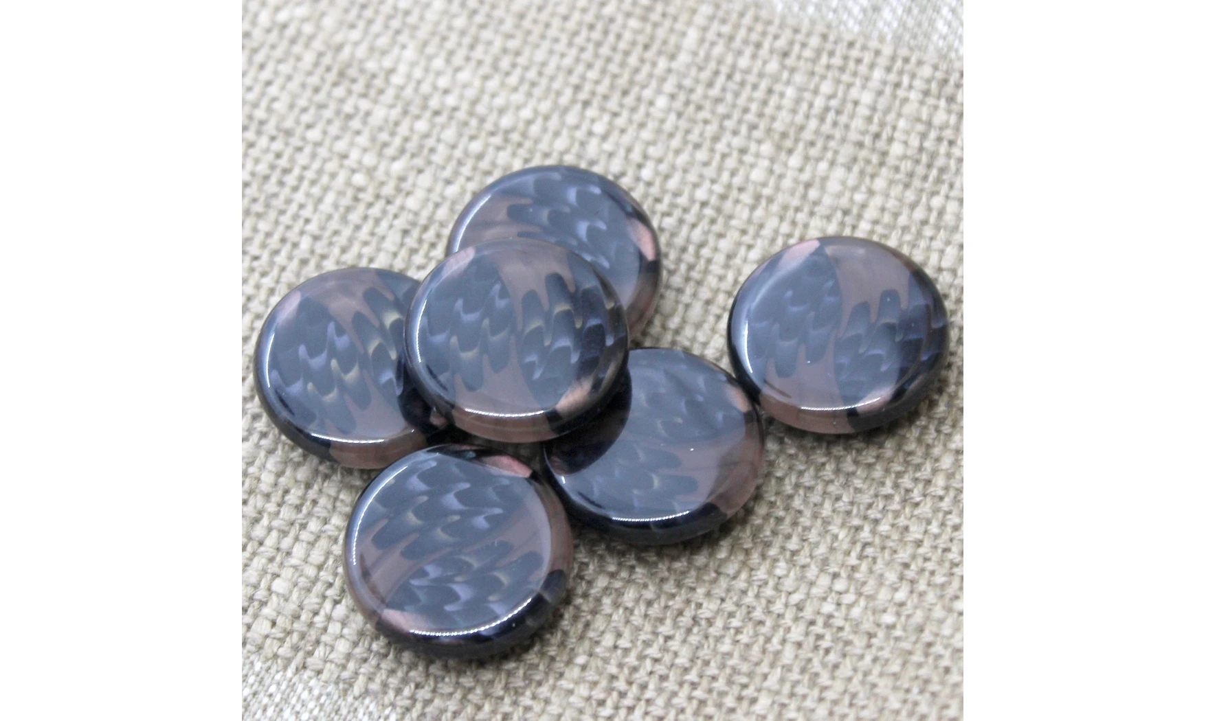 6 Boutons / 22MM / Brun "Plumage"