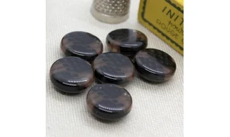 6 Boutons / 17MM / Brun "Plumage"