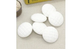 6 boutons / 23MM / Blanc "Cannage"