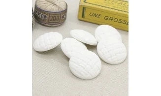 6 boutons / 23MM / Blanc "Cannage"