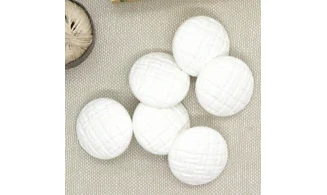 6 boutons / 23MM / Blanc "Cannage"