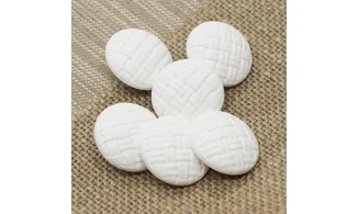 6 boutons / 23MM / Blanc "Cannage"