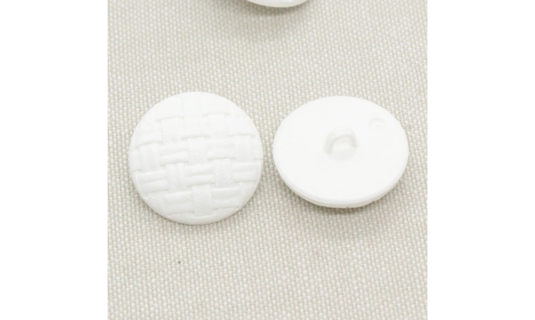 6 boutons / 23MM / Blanc "Cannage"