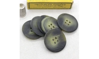 6 Boutons / 38MM / Vert strié