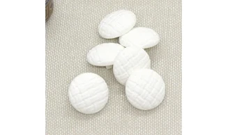 6 boutons / 15MM / Blanc "Cannage"
