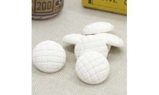 6 boutons / 15MM / Blanc "Cannage"