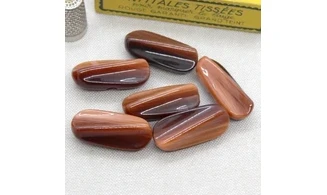 6 Boutons / 15x34MM / Brun orangé
