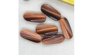 6 Boutons / 15x34MM / Brun orangé