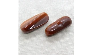 6 Boutons / 15x34MM / Brun orangé