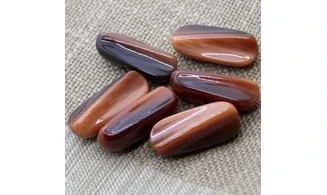 6 Boutons / 15x34MM / Brun orangé