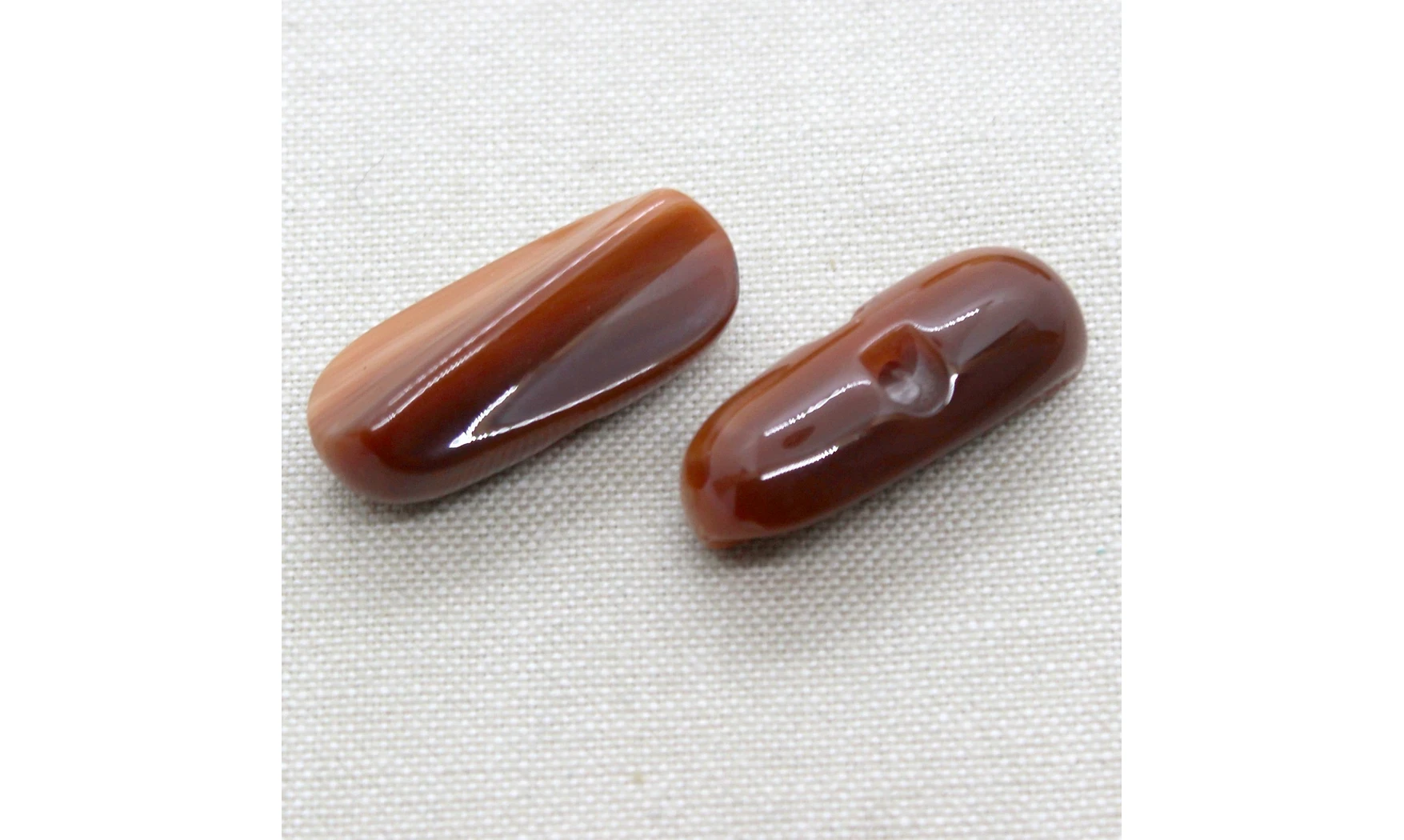 6 Boutons / 15x34MM / Brun orangé