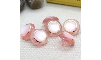 6 boutons / 14MM / Rose Anneau Or