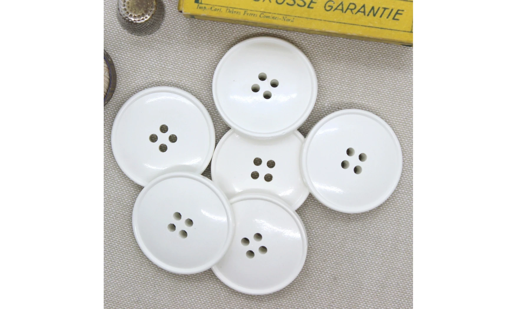 Boutons VINTAGE / 35MM / Blanc