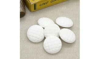 6 boutons / 18MM / Blanc "Cannage"
