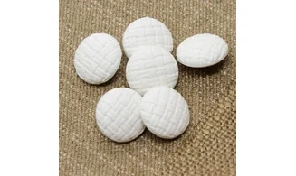 6 boutons / 18MM / Blanc "Cannage"