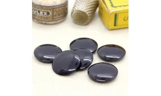 6 boutons / 17MM / Noir Brillant