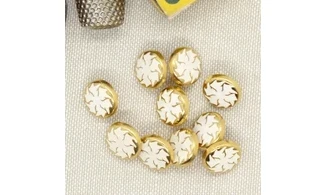 6 Boutons / 12MM / Blanc "Hélice"