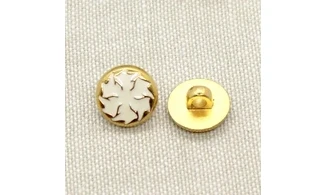 6 Boutons / 12MM / Blanc "Hélice"